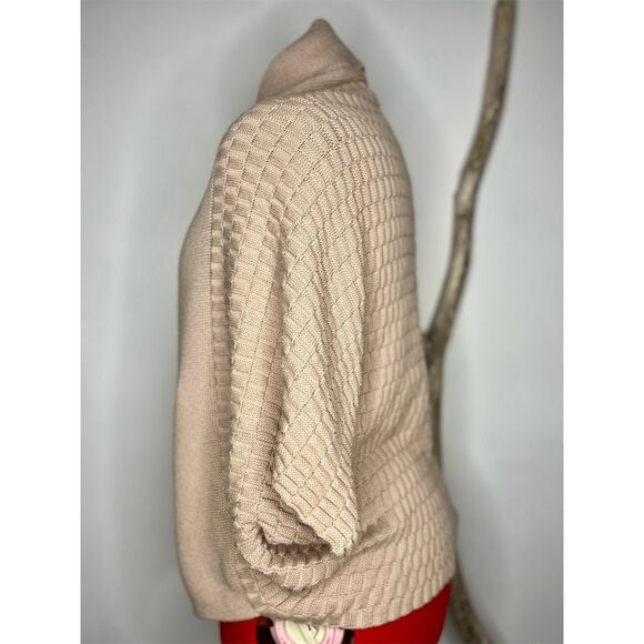 Jennifer Lopez Women's Beige Open Front Cardigan Shawl Collar Size M - Picture 3 of 13